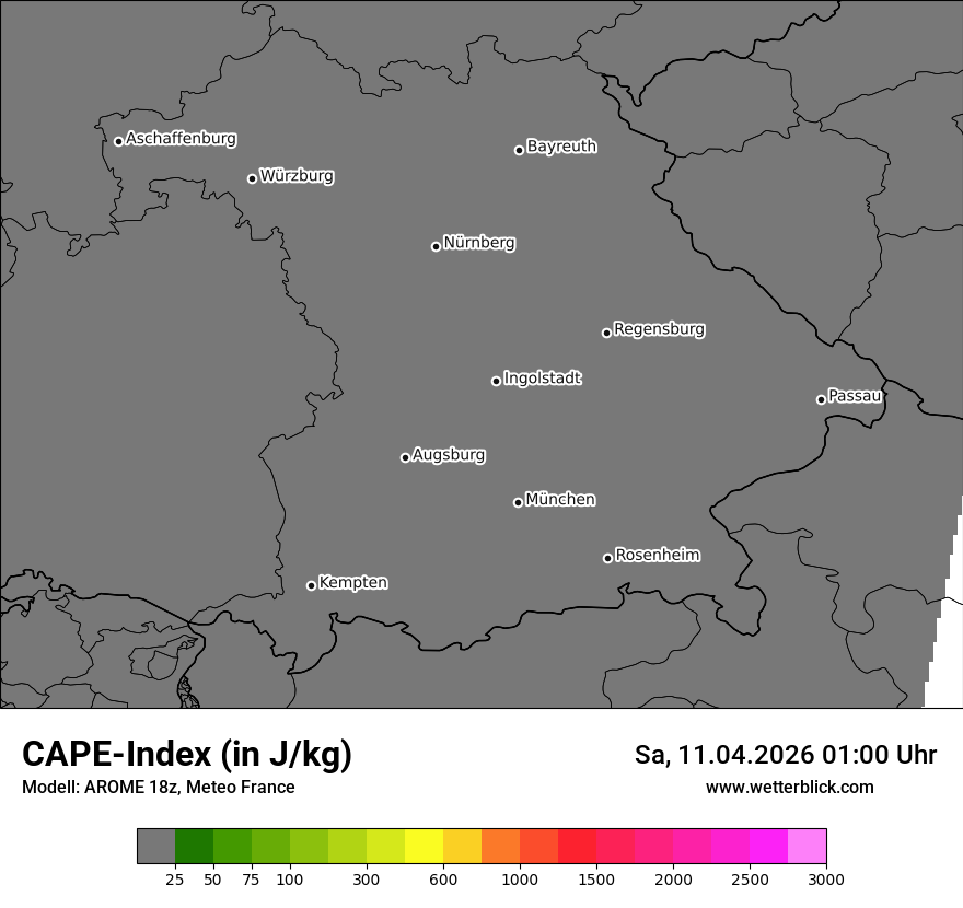 Modellkarte AROME – cape – by