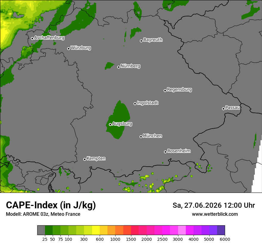 Modellkarte AROME – cape – by