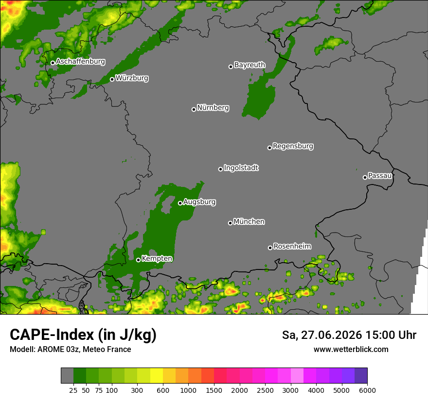 Modellkarte AROME – cape – by
