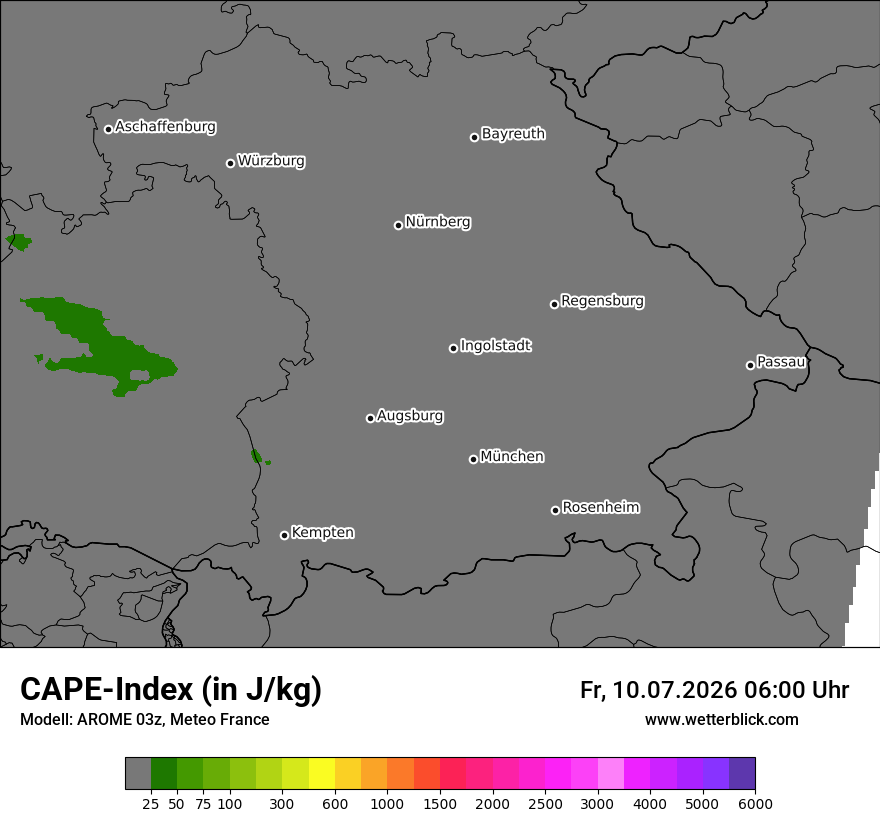 Modellkarte AROME – cape – by