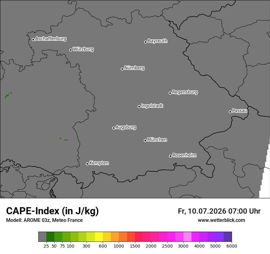 Modellkarte AROME – cape – by