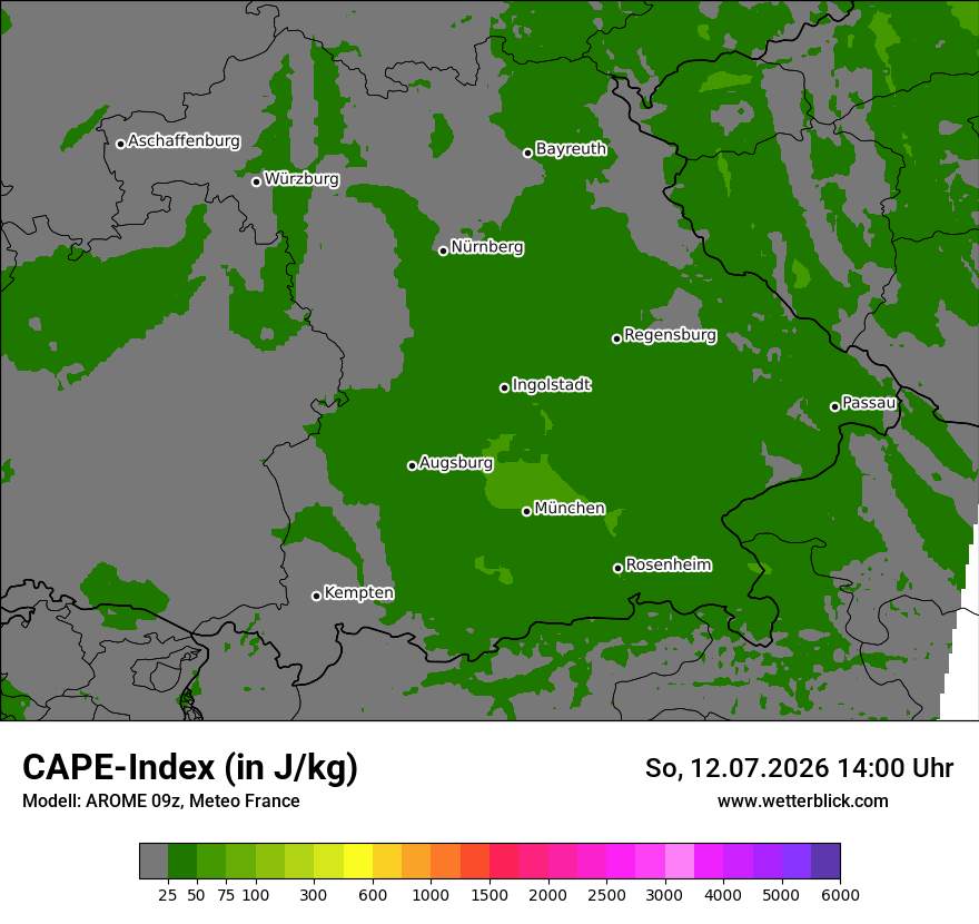 Modellkarte AROME – cape – by