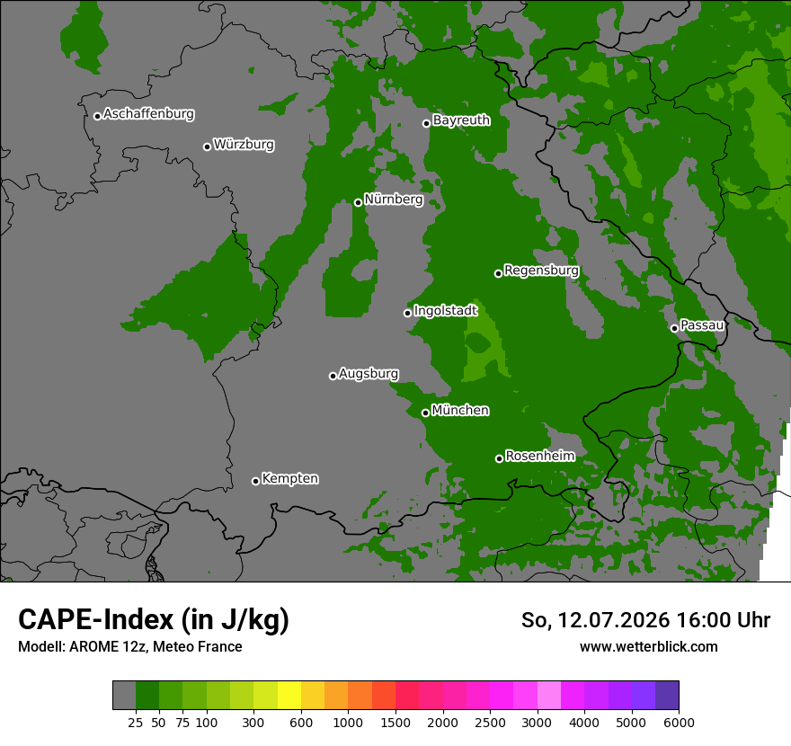 Modellkarte AROME – cape – by
