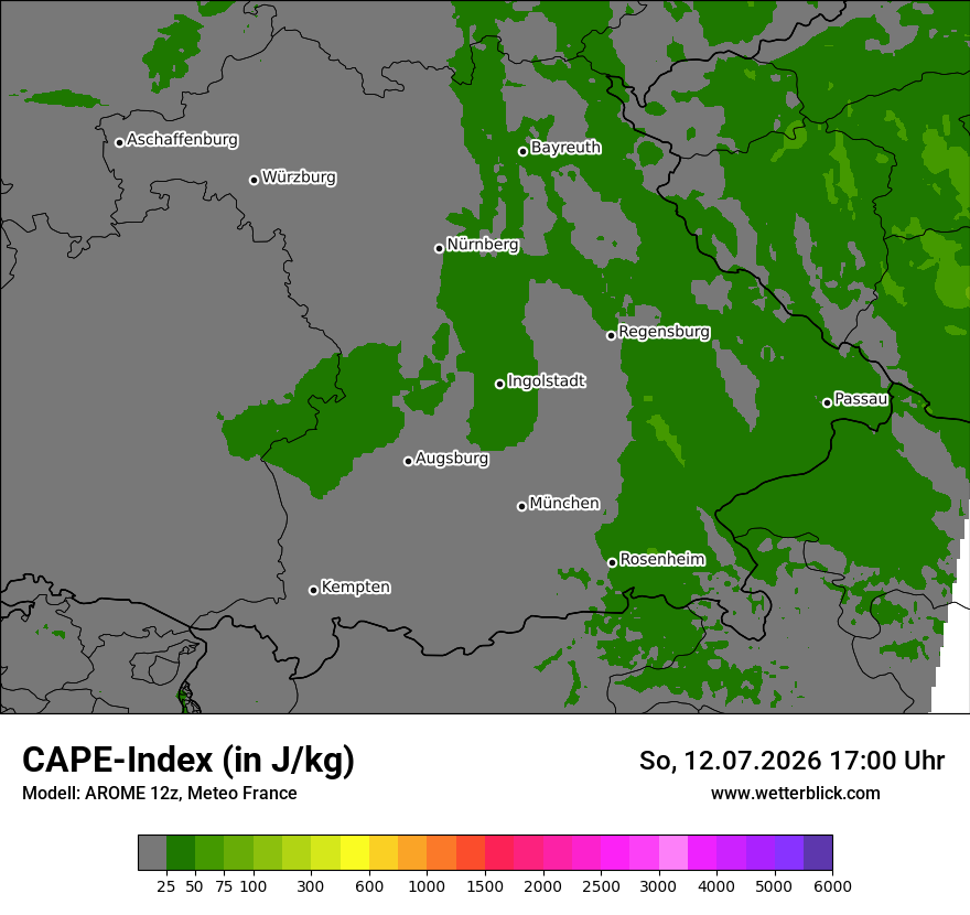 Modellkarte AROME – cape – by