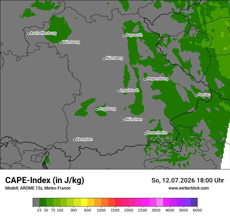Modellkarte AROME – cape – by