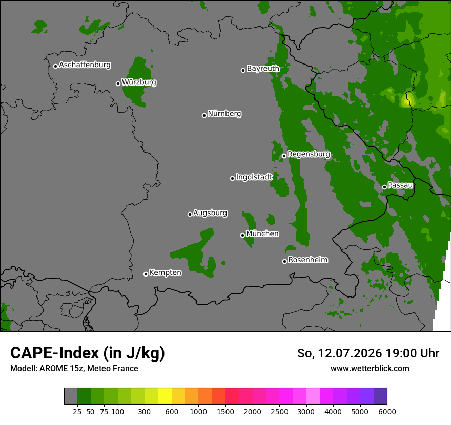 Modellkarte AROME – cape – by