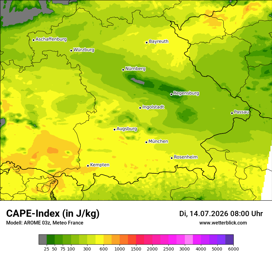 Modellkarte AROME – cape – by