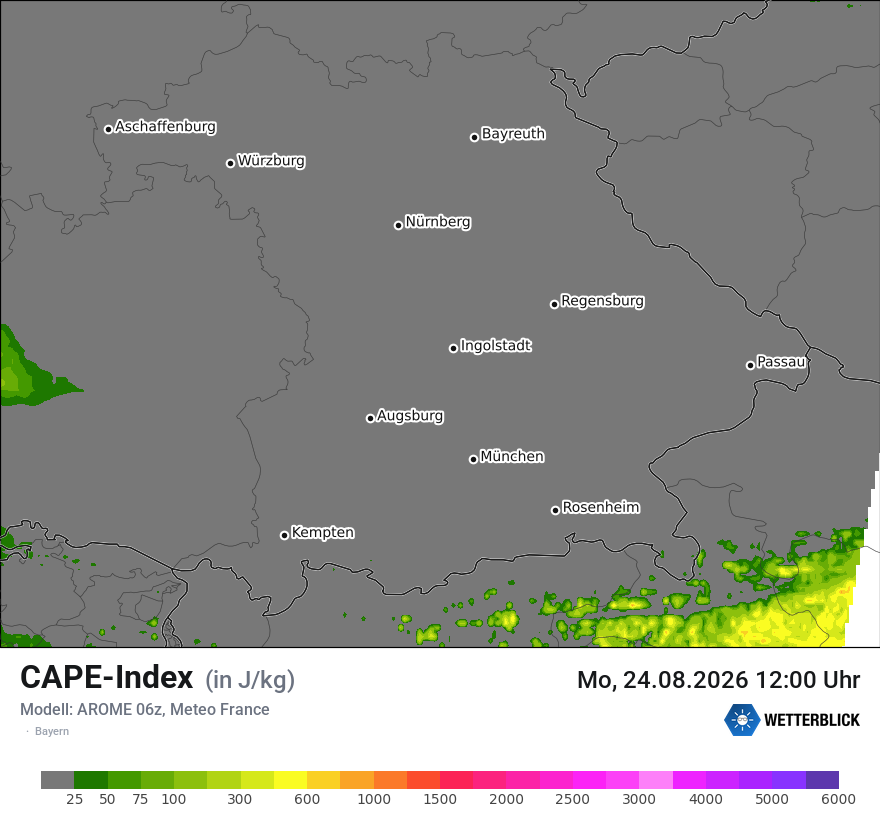 Modellkarte AROME – cape – by