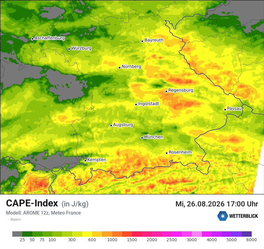 Modellkarte AROME – cape – by