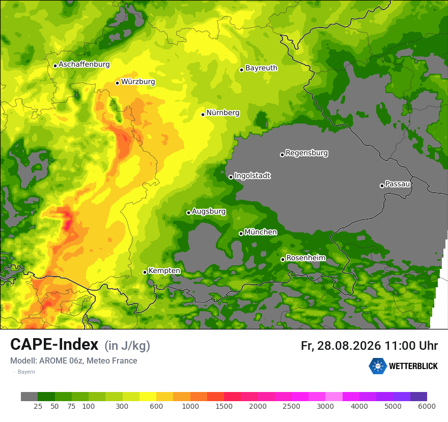 Modellkarte AROME – cape – by