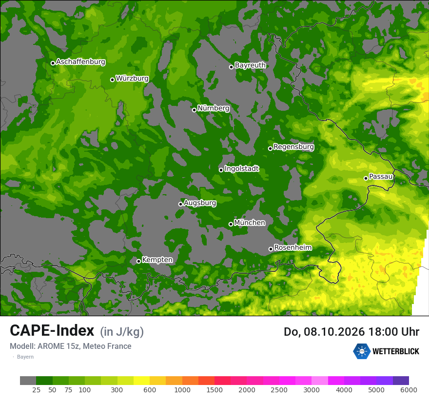Modellkarte AROME – cape – by