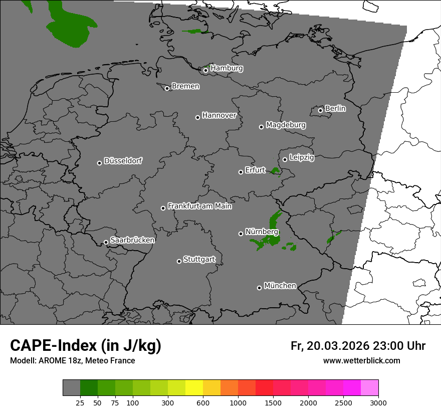 Modellkarte AROME – cape – deutschland