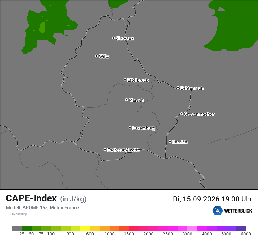 Modellkarte AROME – cape – luxemburg