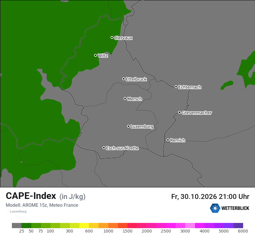Modellkarte AROME – cape – luxemburg