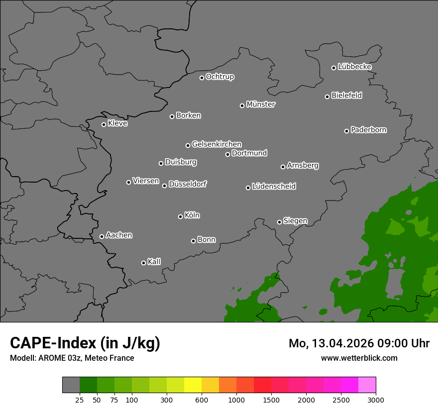 Modellkarte AROME – cape – nrw