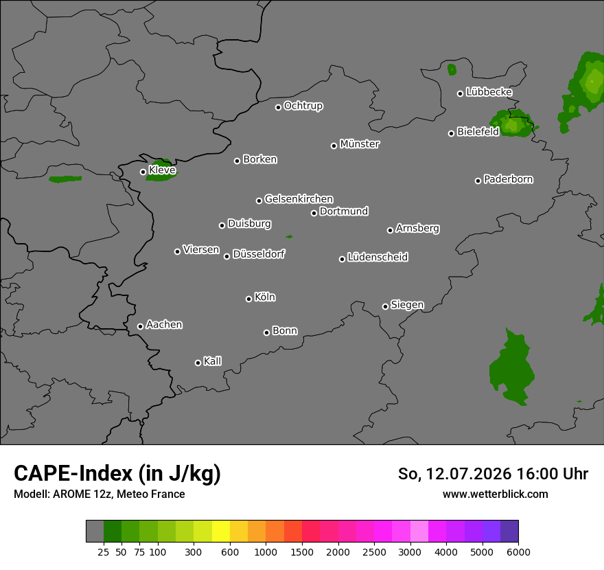 Modellkarte AROME – cape – nrw
