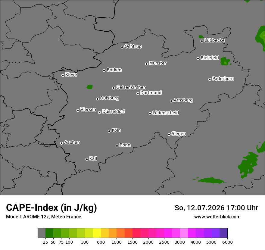 Modellkarte AROME – cape – nrw