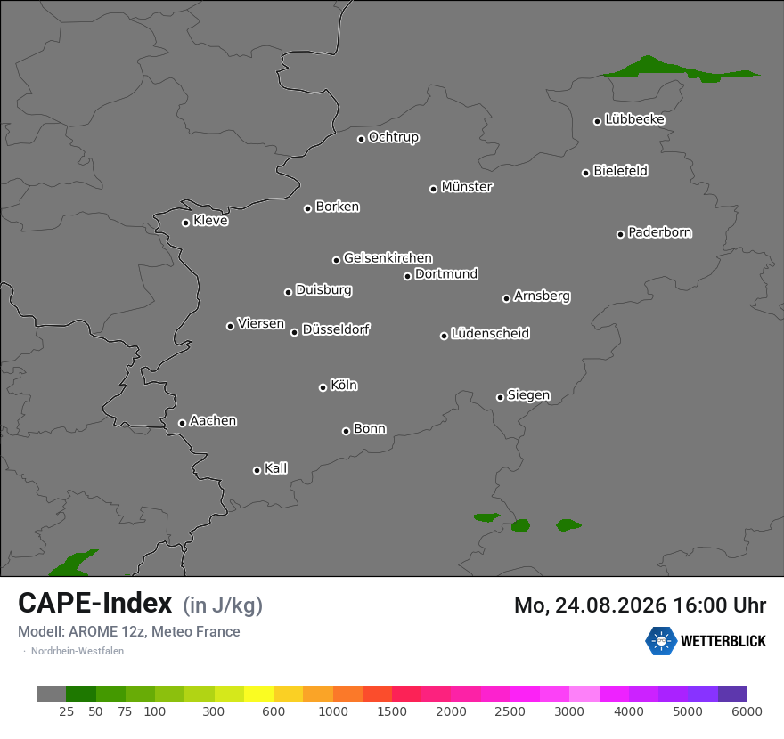 Modellkarte AROME – cape – nrw