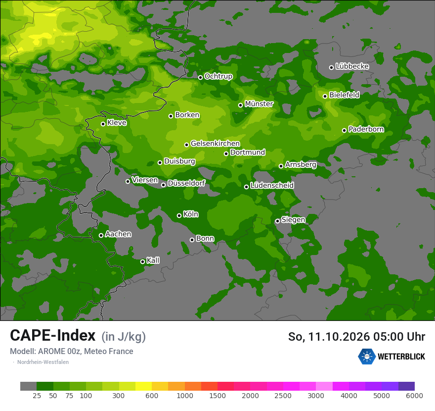 Modellkarte AROME – cape – nrw