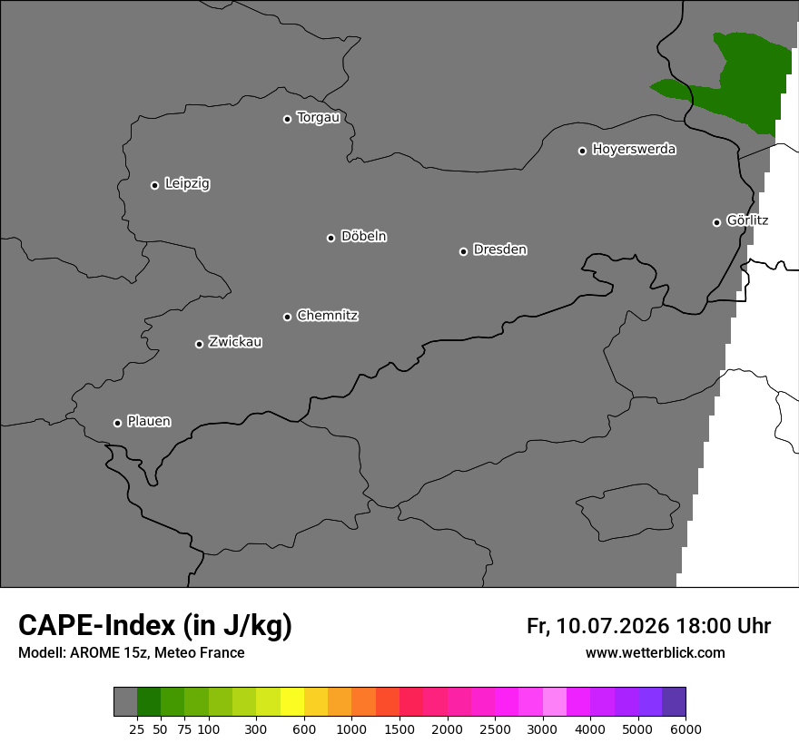 Modellkarte AROME – cape – sn