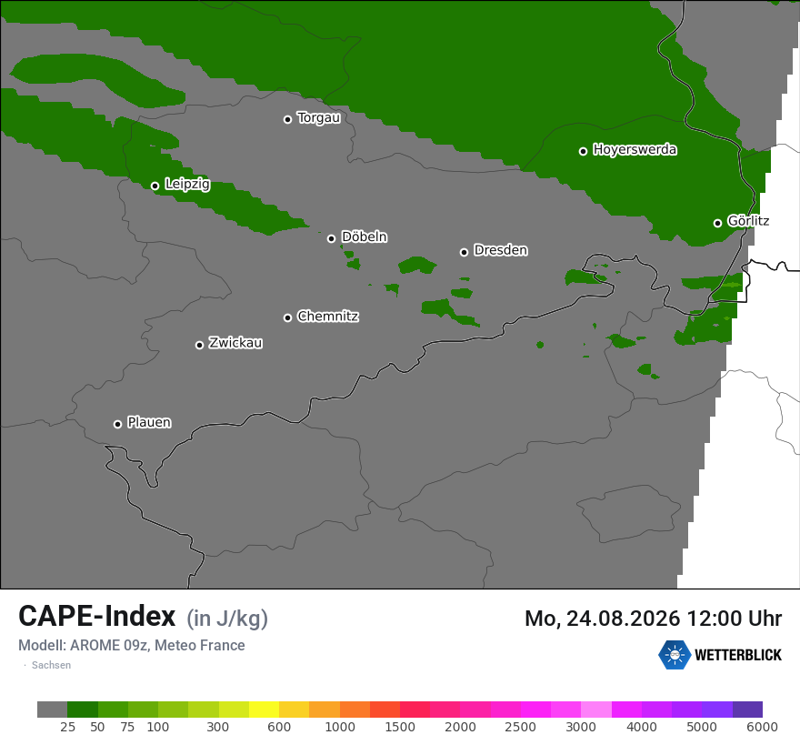 Modellkarte AROME – cape – sn
