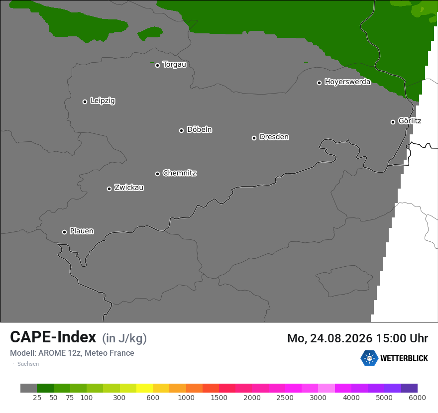 Modellkarte AROME – cape – sn