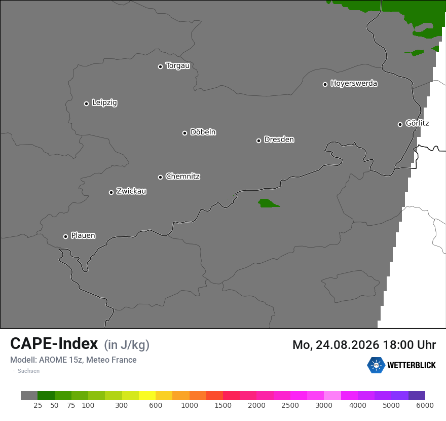 Modellkarte AROME – cape – sn