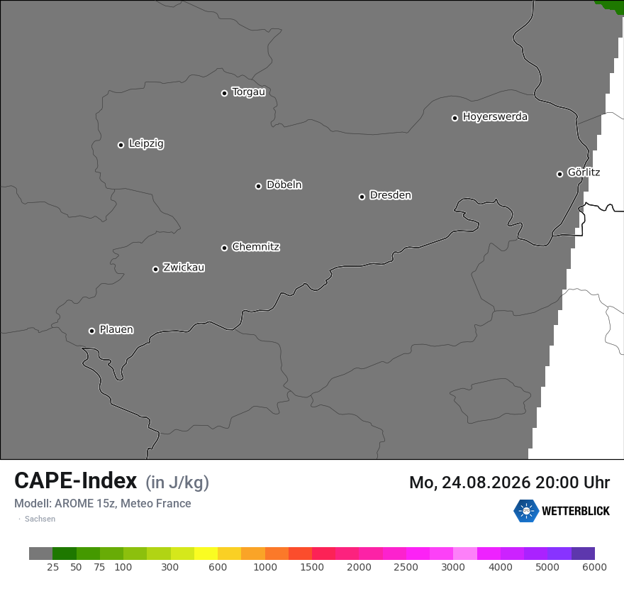 Modellkarte AROME – cape – sn