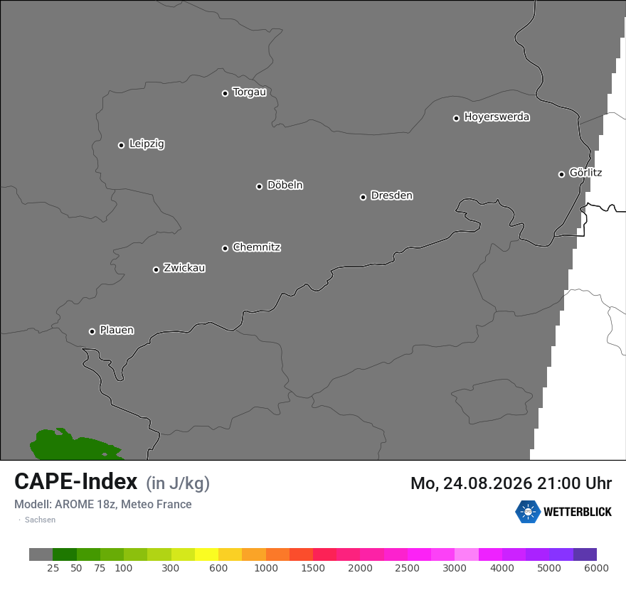 Modellkarte AROME – cape – sn
