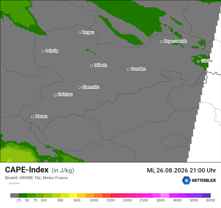 Modellkarte AROME – cape – sn