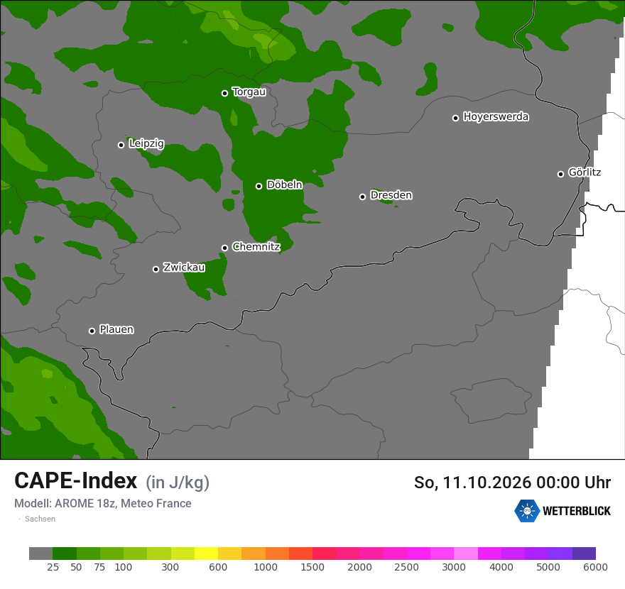Modellkarte AROME – cape – sn