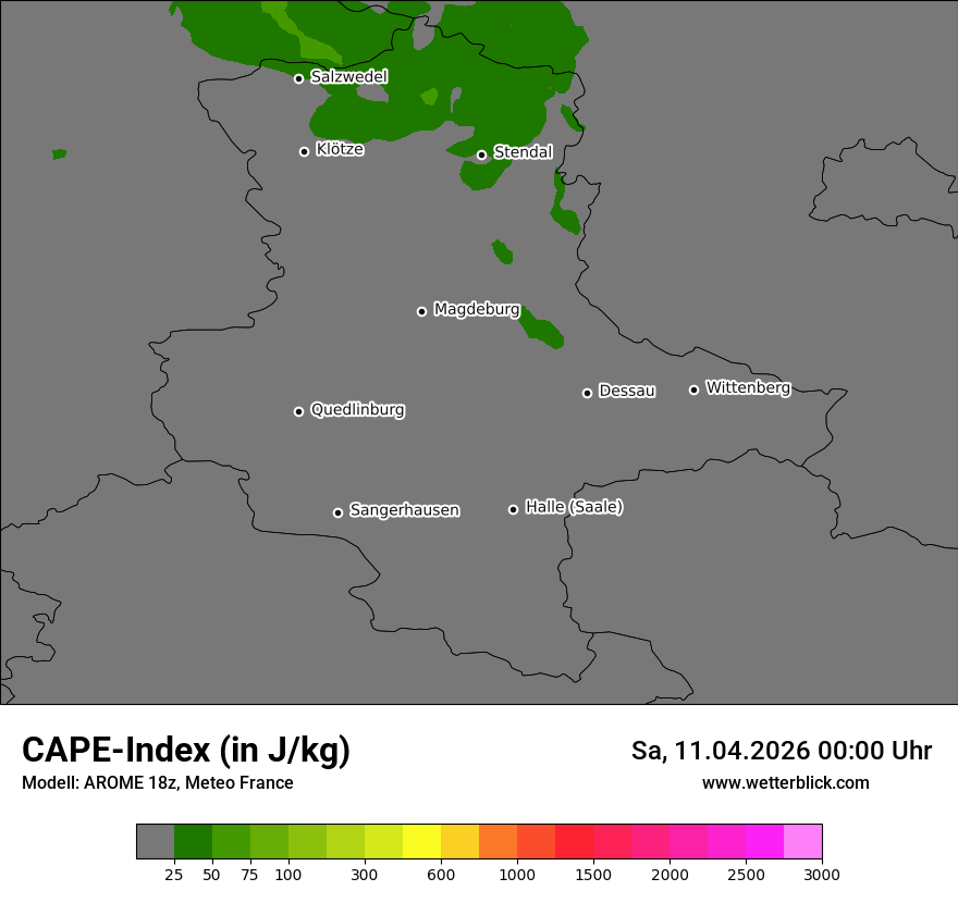 Modellkarte AROME – cape – st