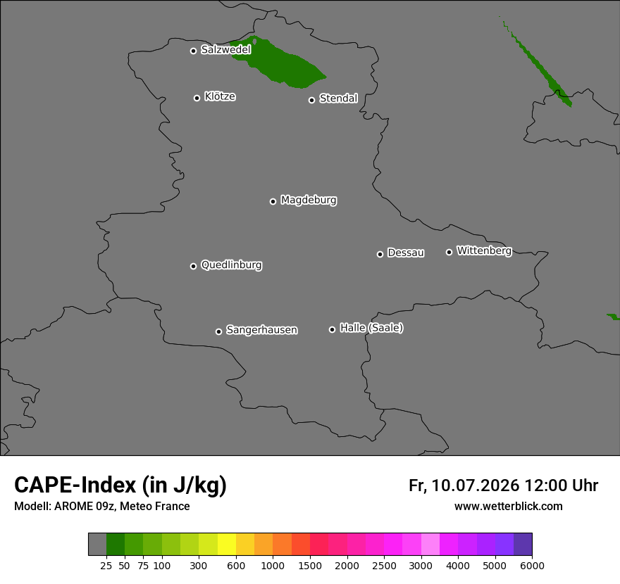 Modellkarte AROME – cape – st
