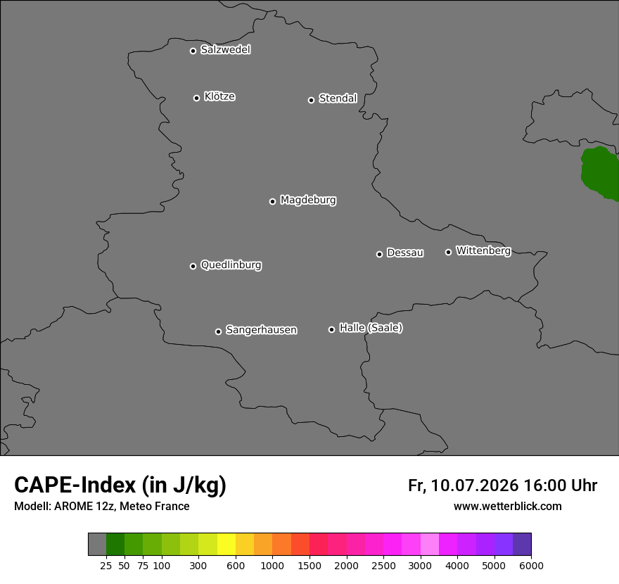 Modellkarte AROME – cape – st