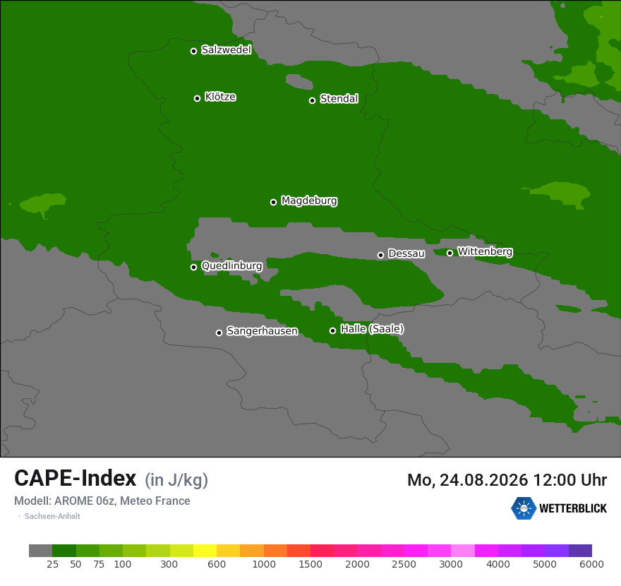 Modellkarte AROME – cape – st