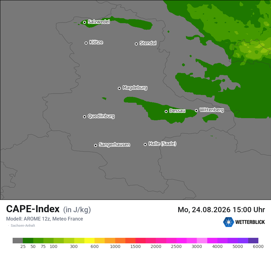 Modellkarte AROME – cape – st