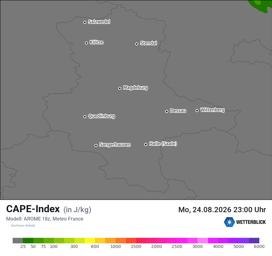 Modellkarte AROME – cape – st