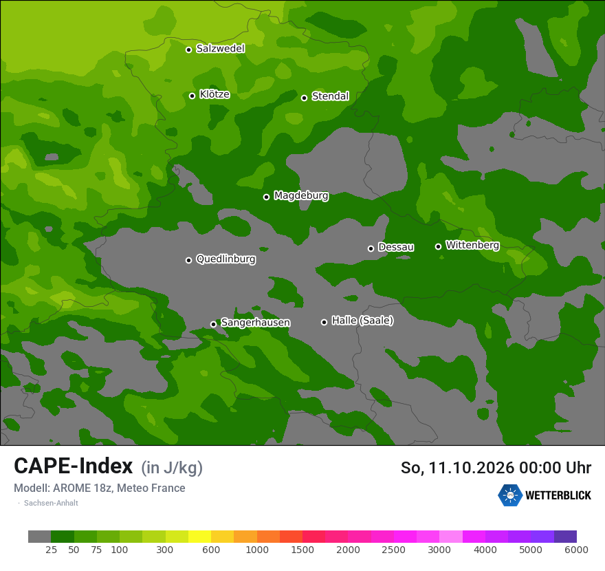 Modellkarte AROME – cape – st