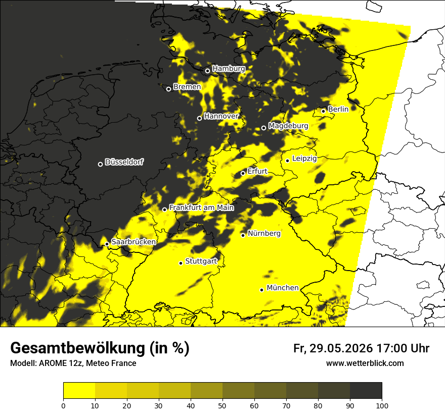 Modellkarte AROME – clct – deutschland