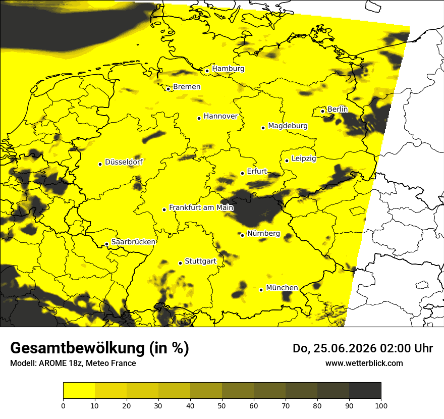 Modellkarte AROME – clct – deutschland