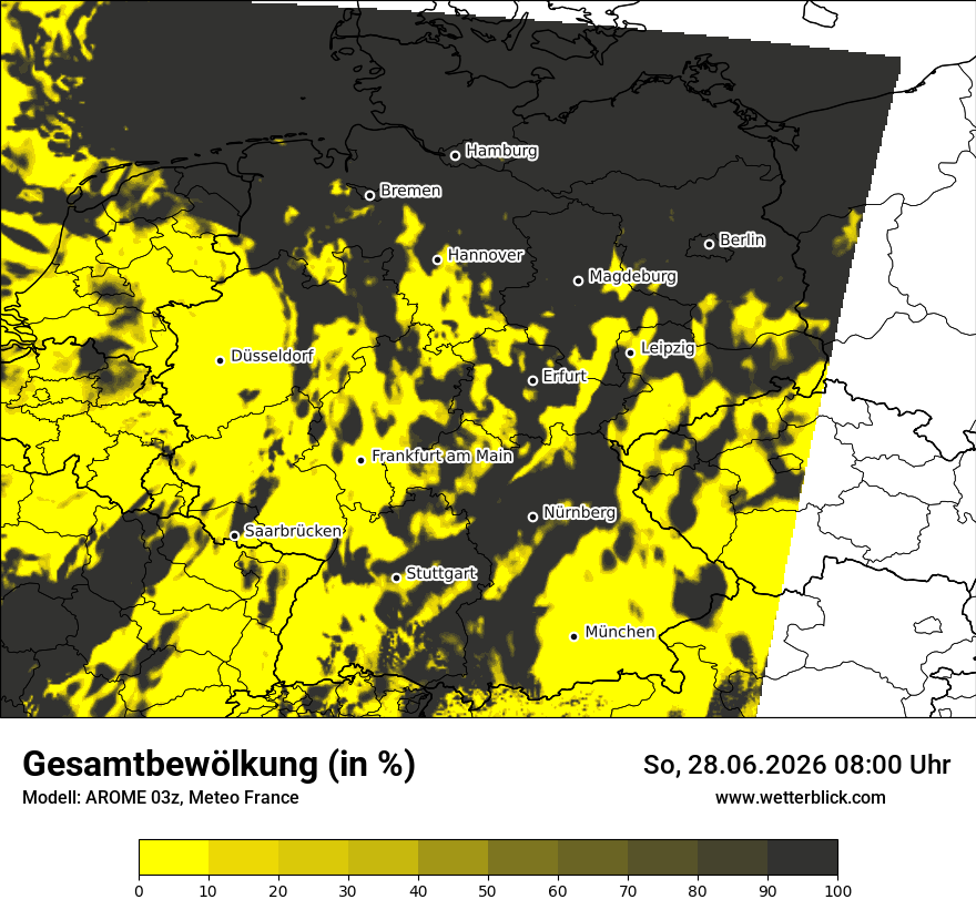Modellkarte AROME – clct – deutschland