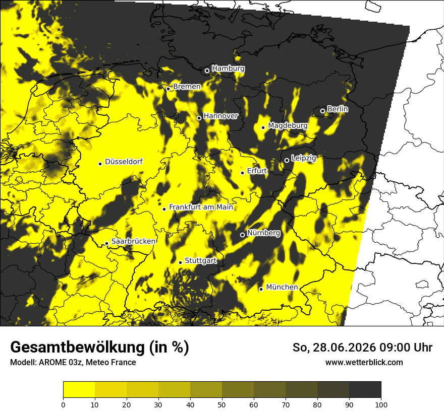 Modellkarte AROME – clct – deutschland