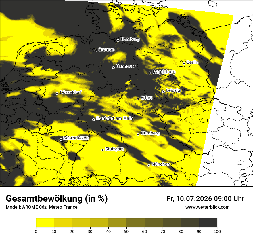 Modellkarte AROME – clct – deutschland