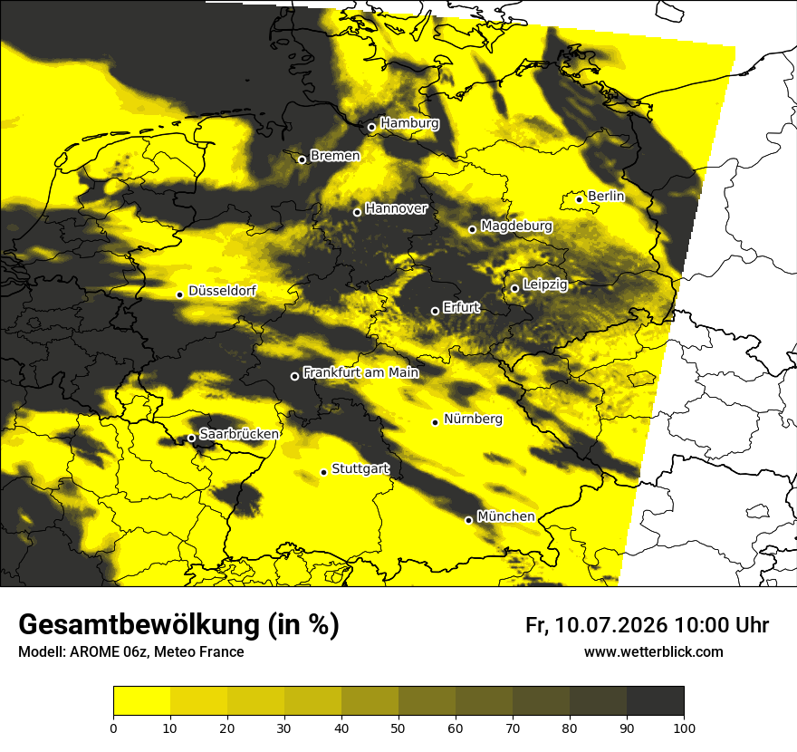 Modellkarte AROME – clct – deutschland