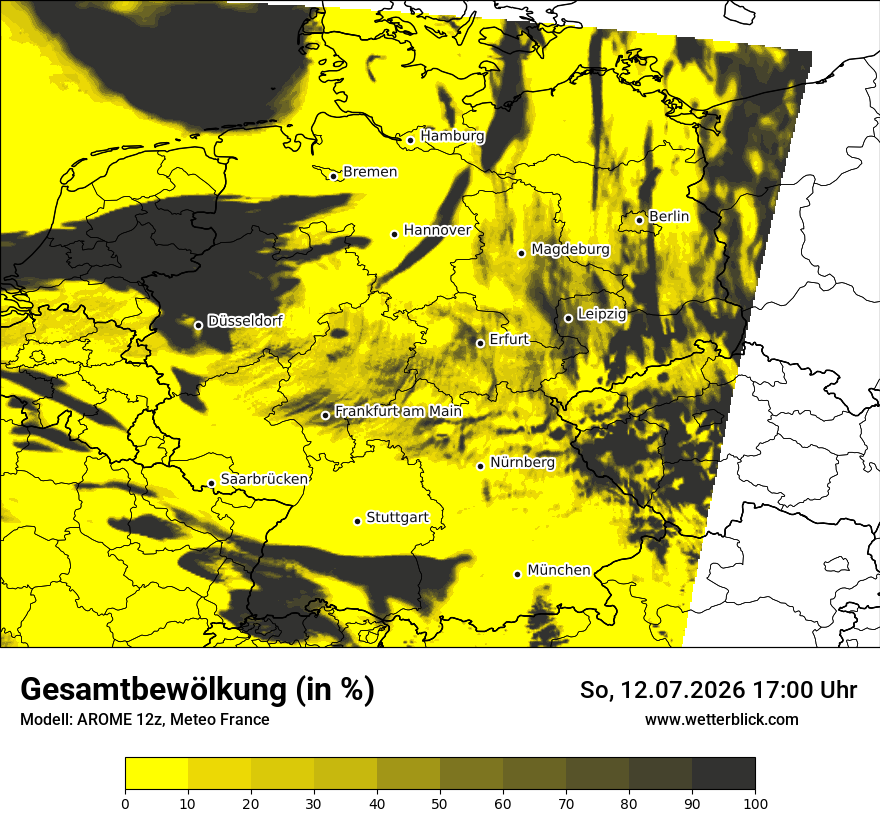 Modellkarte AROME – clct – deutschland