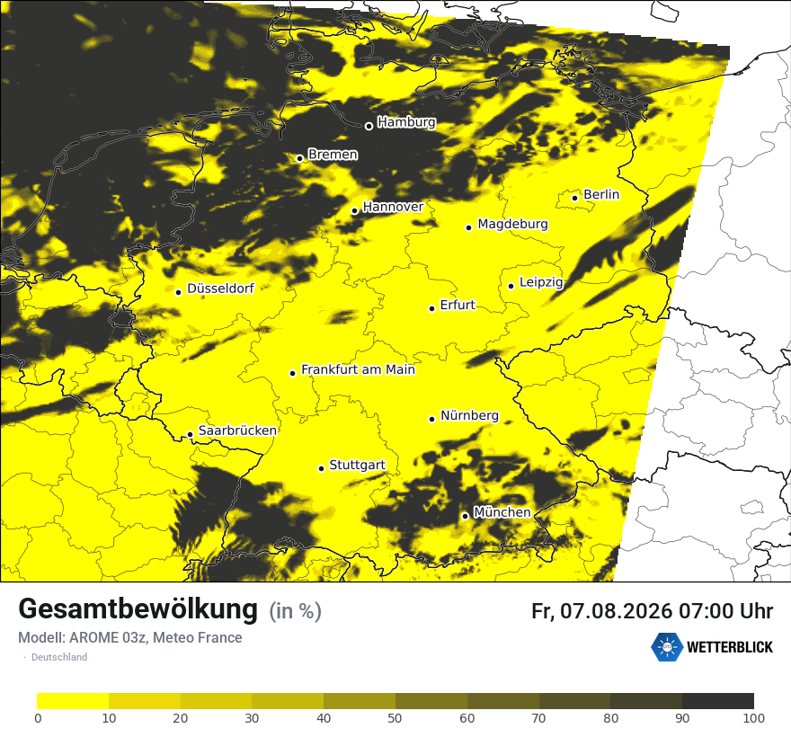 Modellkarte AROME – clct – deutschland
