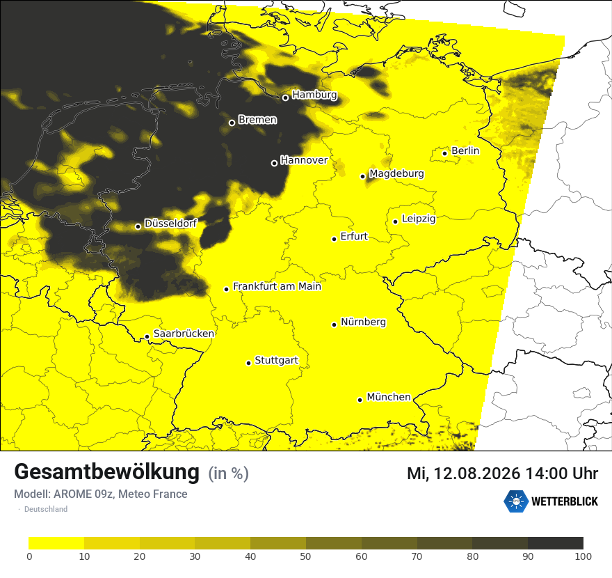 Modellkarte AROME – clct – deutschland