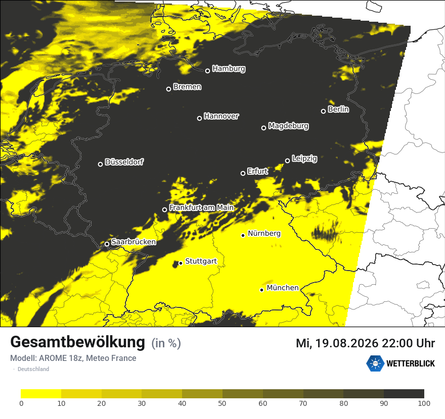 Modellkarte AROME – clct – deutschland