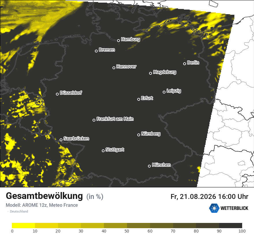 Modellkarte AROME – clct – deutschland