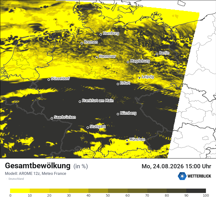 Modellkarte AROME – clct – deutschland